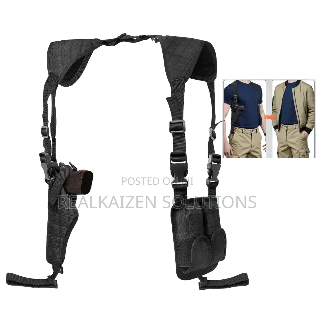 Usa Universal Ballistic Nylon Shoulder Gun Holster| Double Mag Pouch