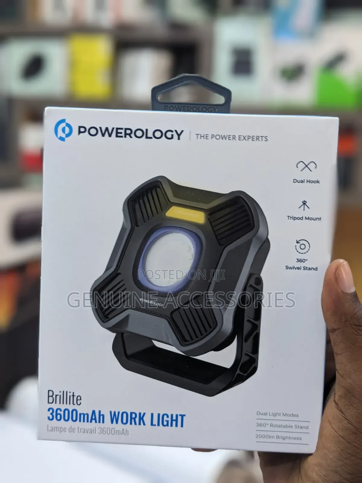 Powerology Brillite 3 Mode Work Light With 36000mah Battery