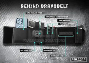 Usa Bravobelt Belly Gun Band Holster Big Papa Edition| Fits 55" to 65"
