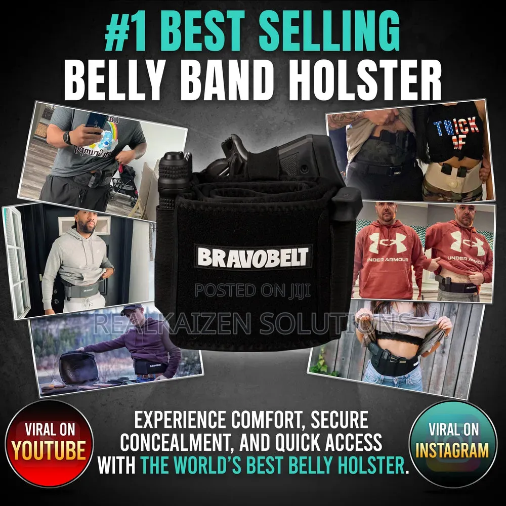 Usa Bravobelt Belly Gun Band Holster Big Papa Edition| Fits 55" to 65"