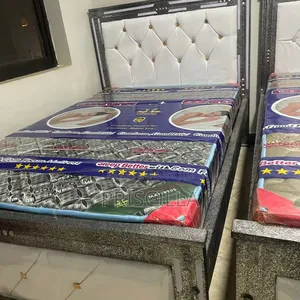 4by6 White Leather Bed