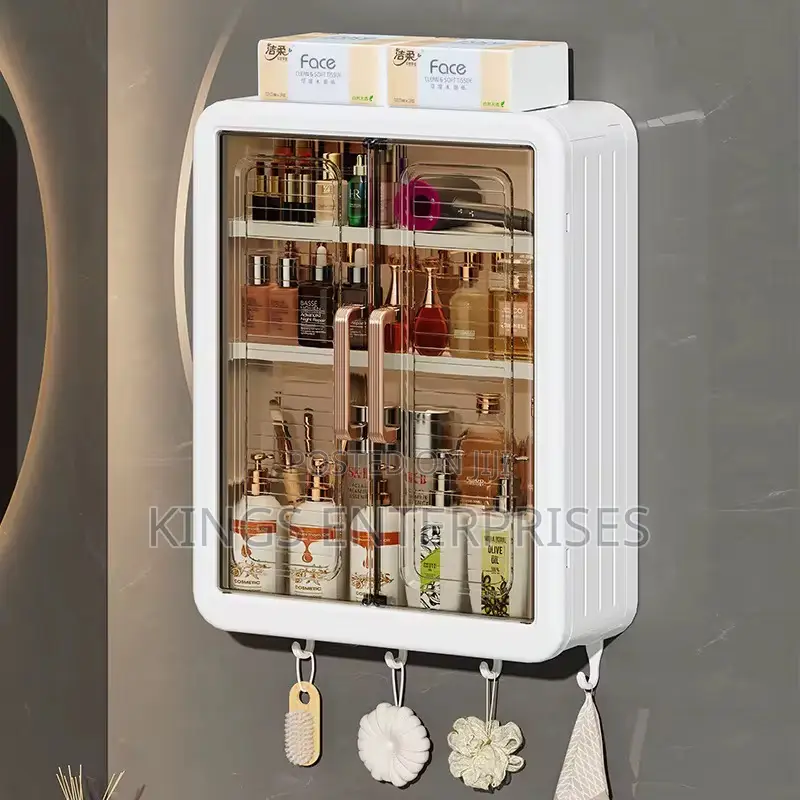 Wall Mounted Adhesive Bathroom Storage Cabinet/Organizer