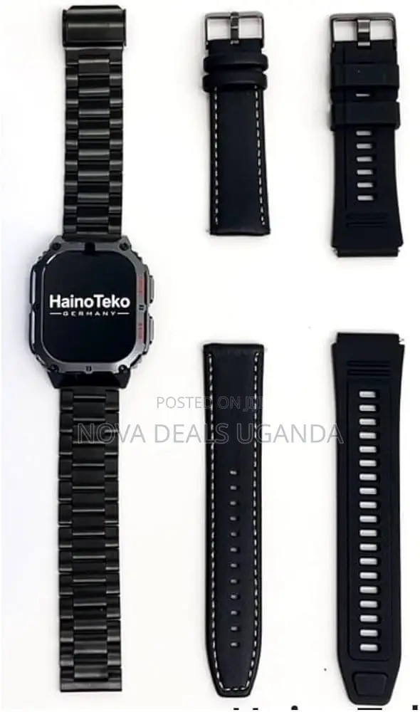 Haino Teko-3 Amoled Display Waterproof Smart Watch With 3 Pair Straps