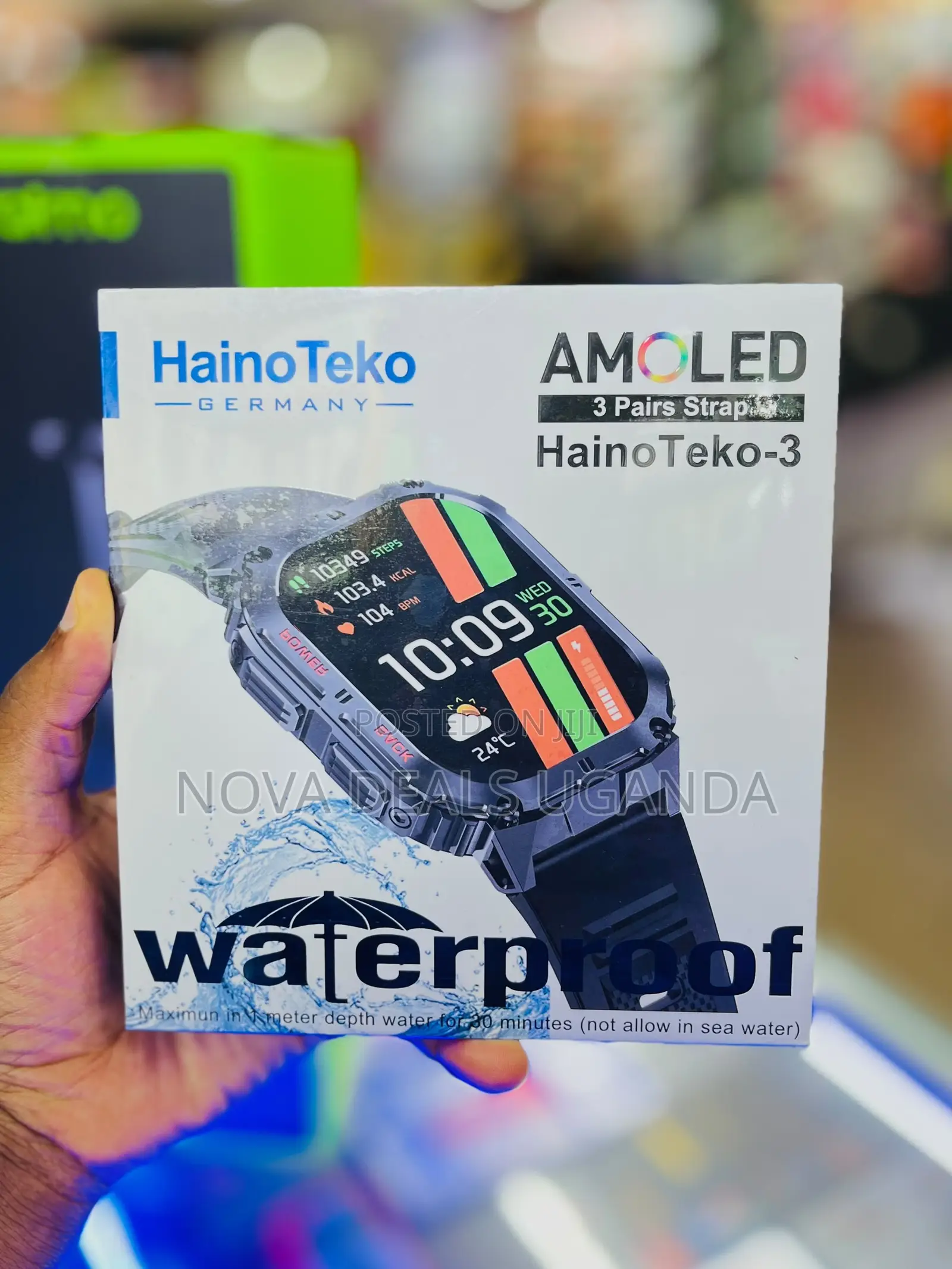 Haino Teko-3 Amoled Display Waterproof Smart Watch With 3 Pair Straps