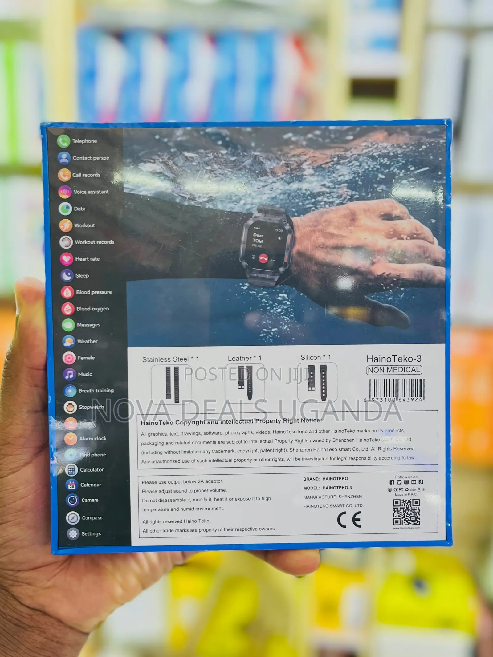 Haino Teko-3 Amoled Display Waterproof Smart Watch With 3 Pair Straps