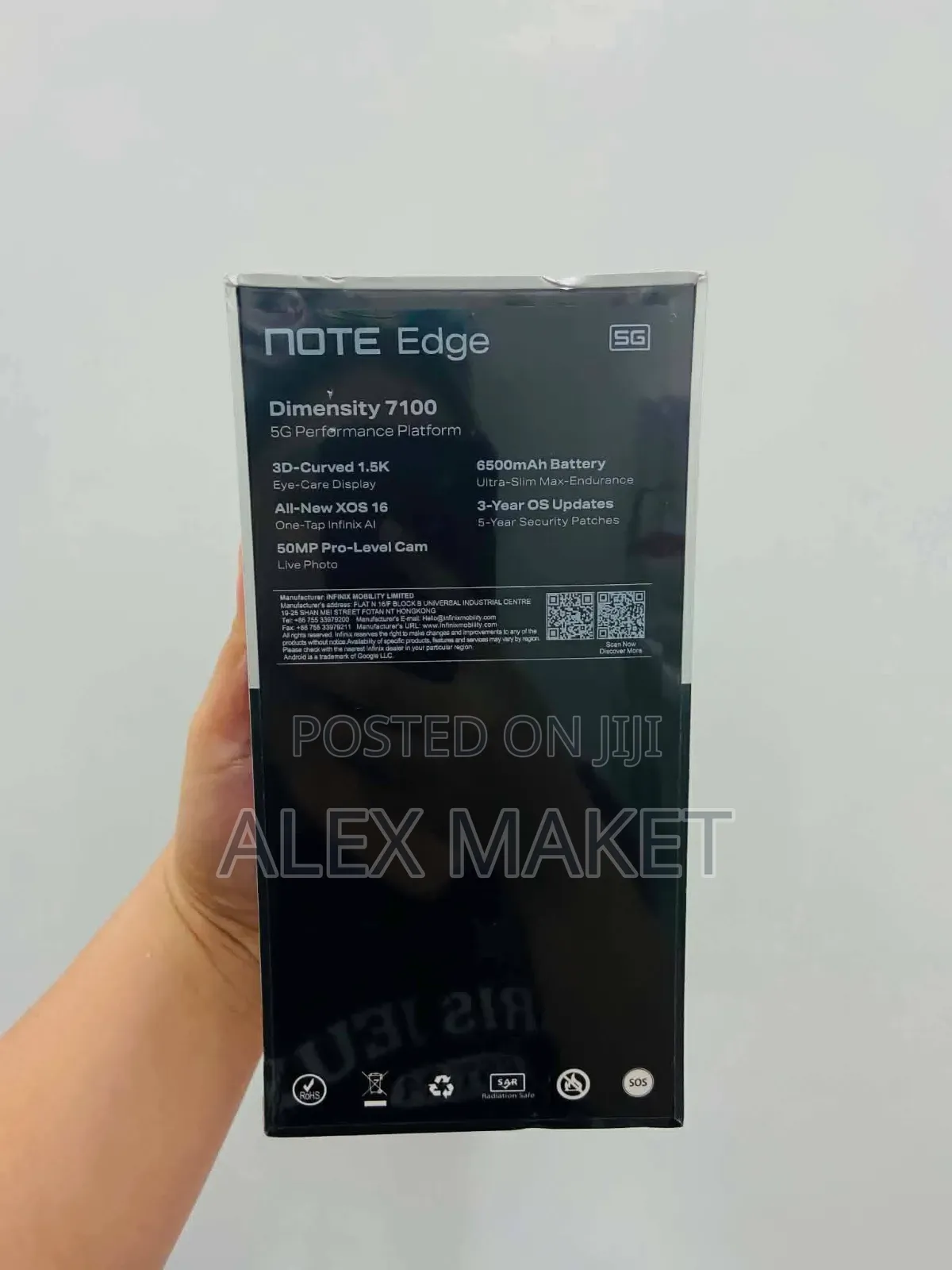 New Infinix Note Edge 256 GB Silver