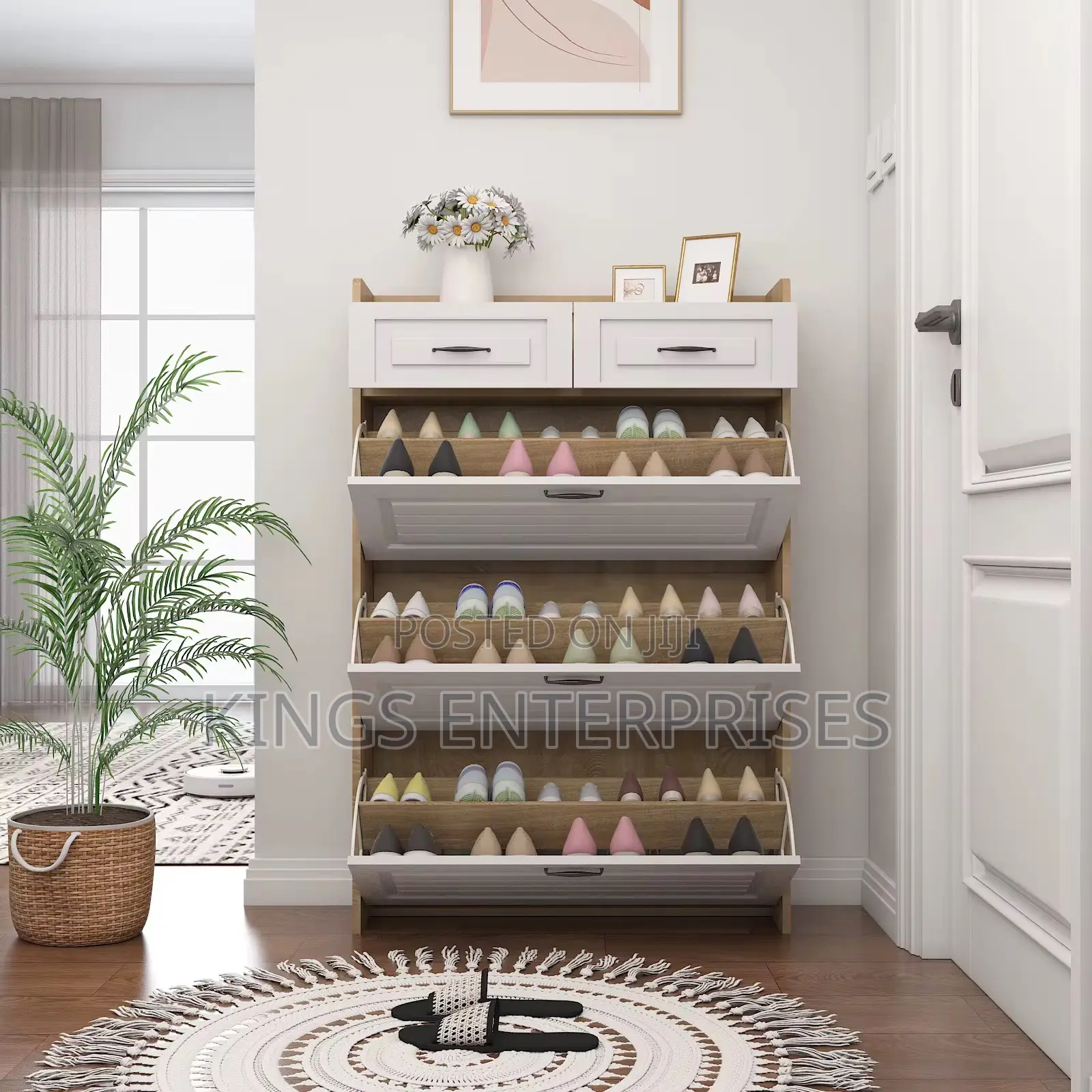 Modern Luxurious Shoe Cabinet/Rack (12 Pairs)