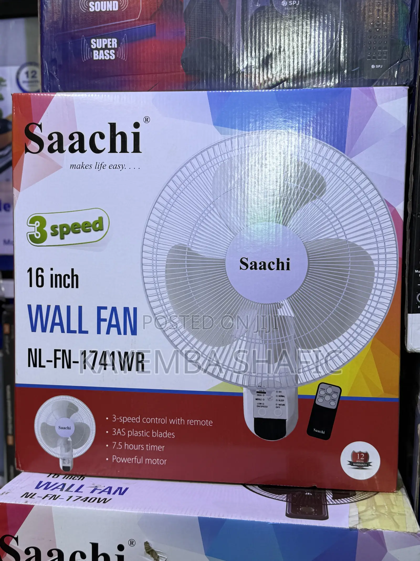 Saachi 16-Inch Wall Fan With Remote Control (Nl-Fn-1741wr)