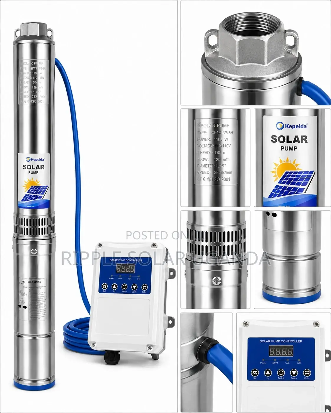 600W Solar Water Pump – 85m Head 4,000l/H 48V DC