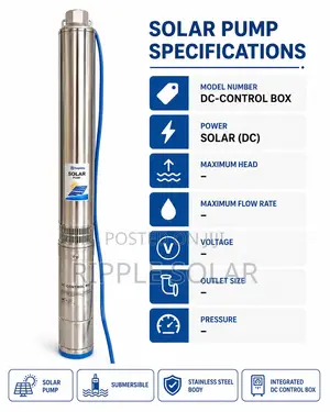 750w Solar Borehole Water Pump 95m Head Ac/Dc 4000l/H