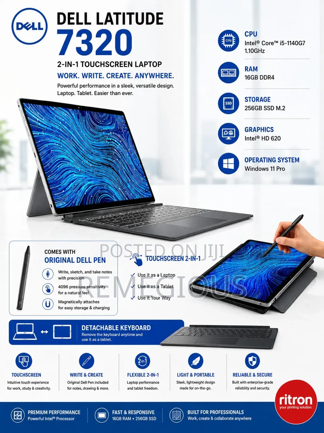 Laptop Dell Latitude 7320 Detachable 8GB Intel Core i5 SSD 256GB