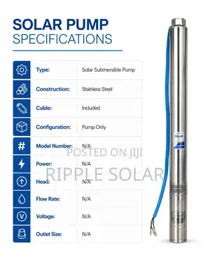 1500w Solar Borehole Water Pump 165m Head 110v 6000l/H
