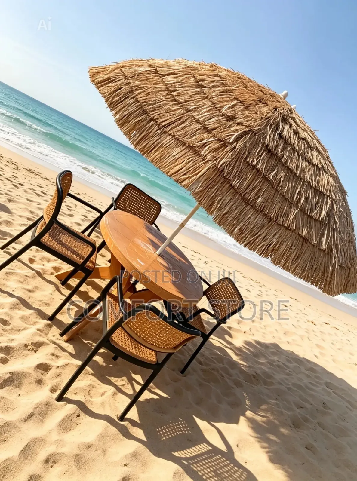 Beach Set for Chilling With an Umbrella and Table and Chairs