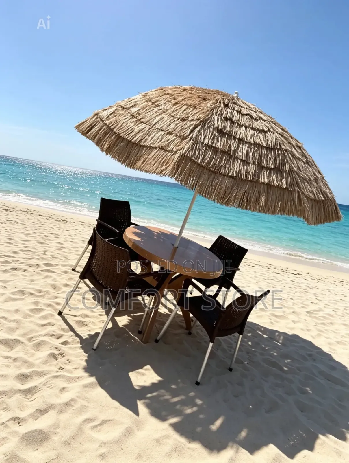 Beach Set for Chilling With an Umbrella and Table and Chairs