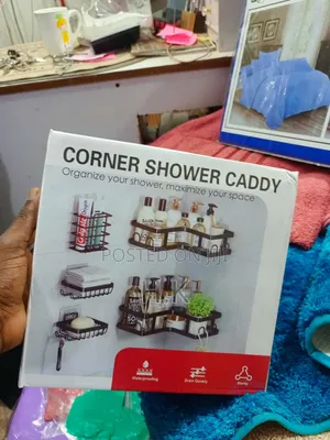 Black Metal Corner Shower Caddy Set