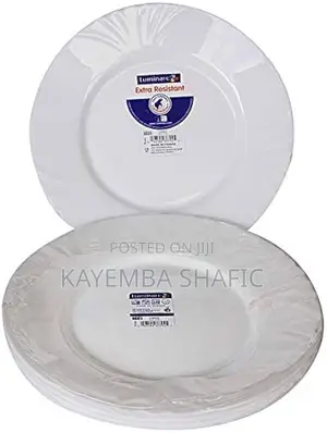 Luminarc Cadix White Dinner Plates - 1 Dozen (12 Pieces)