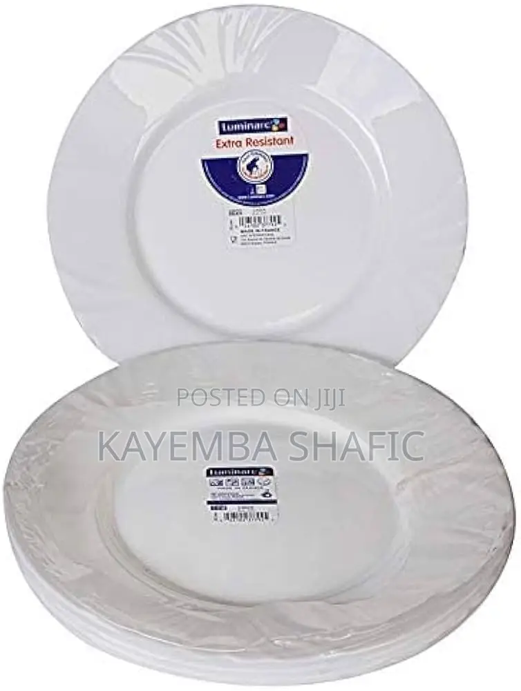 Luminarc Cadix White Dinner Plates - 1 Dozen (12 Pieces)