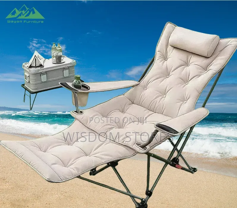 Cotton Cushion Reclining Folding Chair With 4-Position