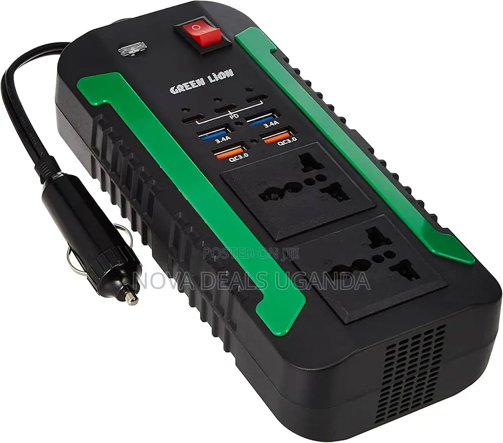 Green Lion Spark 300w Car Power Inverter, Usb-a Ports, 2 Ac Outlets
