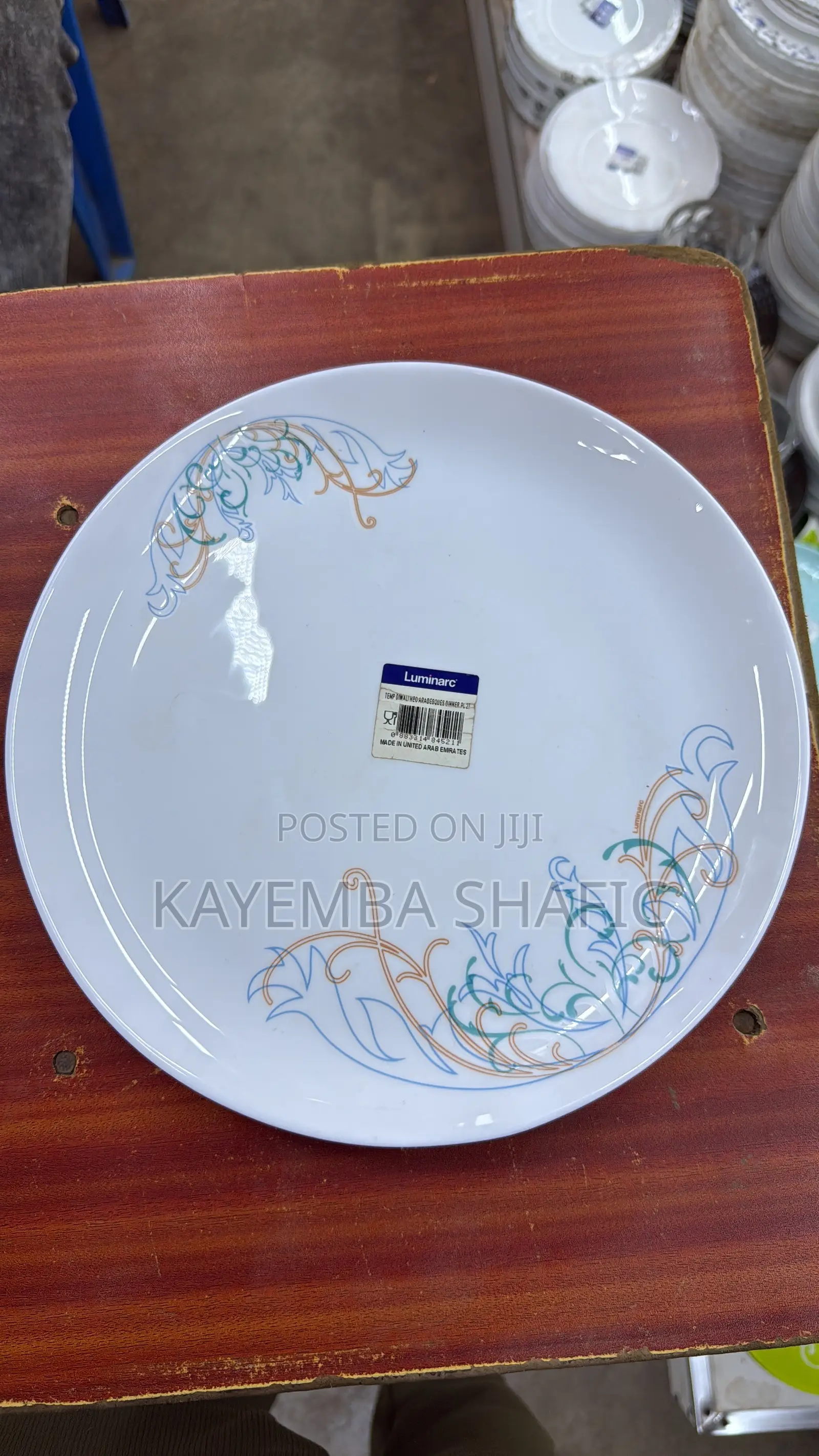 Brand New Luminarc Temp Diwali Arabesque Amber Plates - 1 Dozen 12 PCS