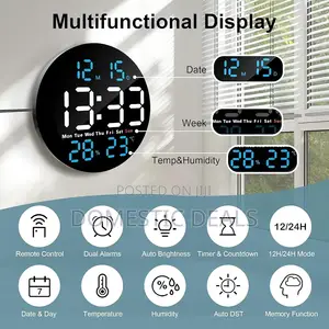 Digital Led Round Wall Clock