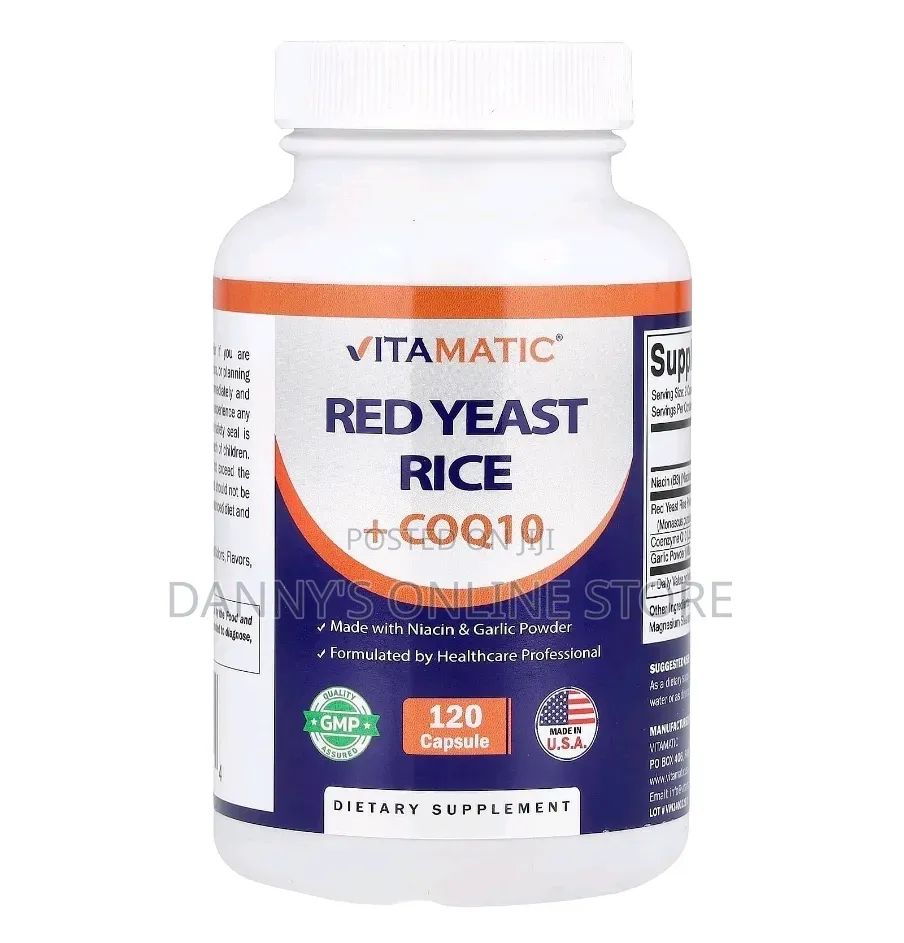 Red Yeast Rice, 1200mg, Plus Coq10 and Garlic, 120 Capsules