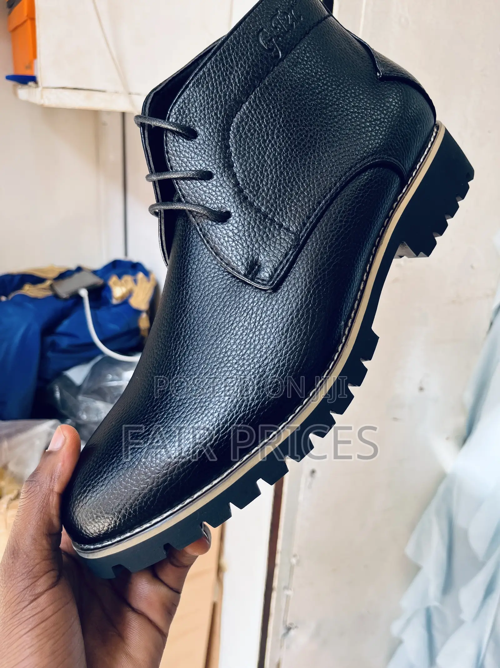 Gentle Leather Boot Shoes Laced Black