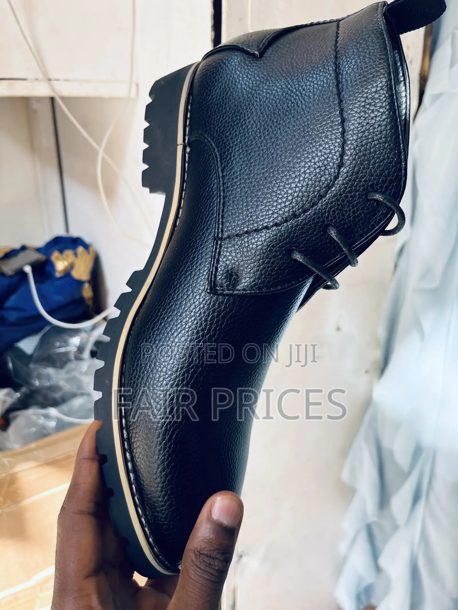 Gentle Leather Boot Shoes Laced Black