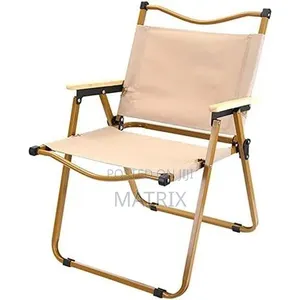 Portable Folding Camping Chair With a Metal Frame.