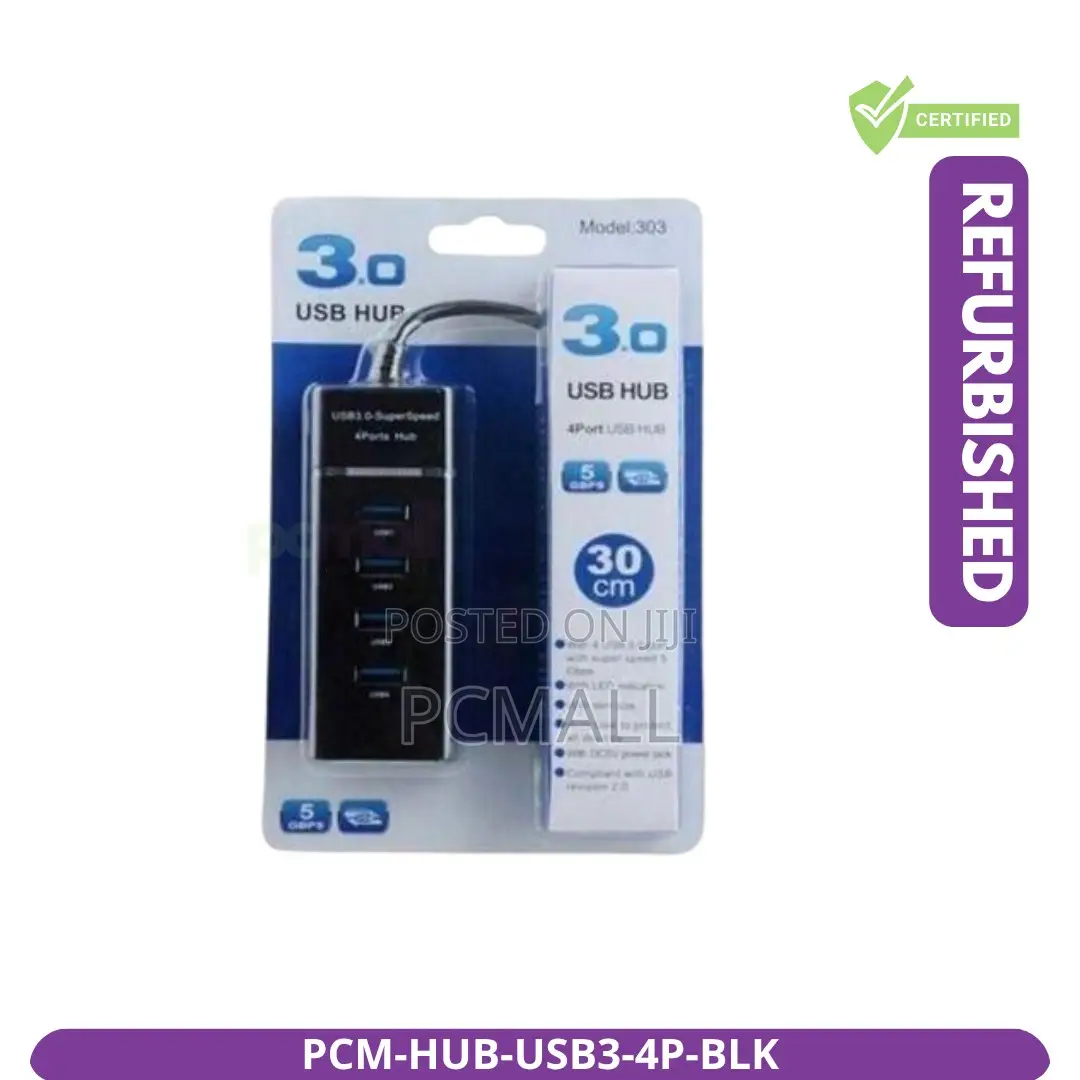 4-Port Usb 3.0 Hub Black Brand New PCM-Hub-Usb3