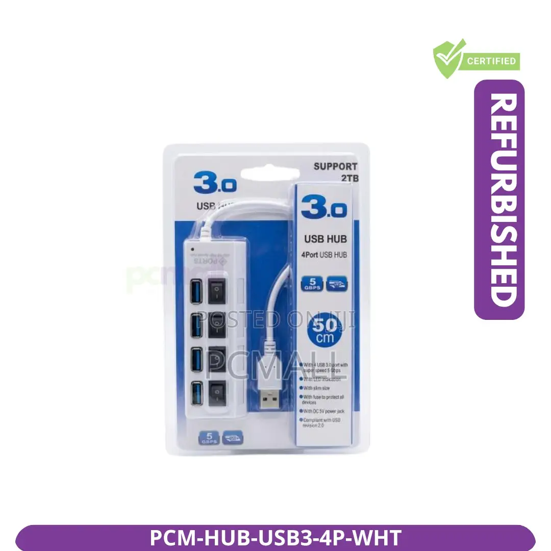 4-Port Usb 3.0 Hub White Brand New PCM-Hub-Usb3-4p