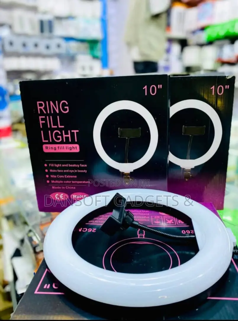 10" Led Ring Fill Light – Dimmable, 3 Color Modes