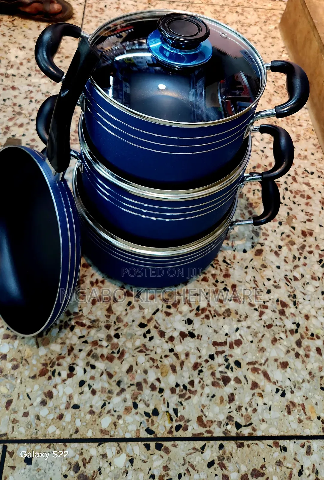 Blue Non-Stick Cookware Set
