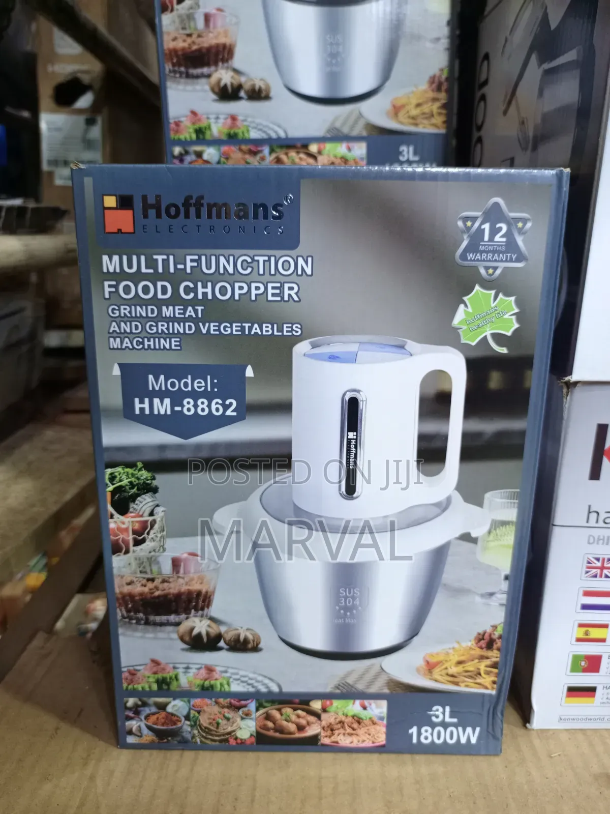Hoffmans Hm-8862 Food Chopper, 3l Capacity With 1800w Powerful Motor