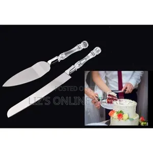 Stainless Steel Cake Knife and Server Set With Acrylic Handle(Set of 2