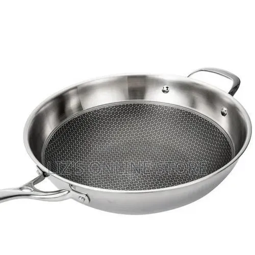 Non Stick 24cm Frying Pan With Lid- Silver ,Black