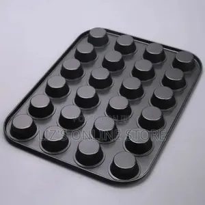 24 Cup Mini Muffin Cake Non-Stick Tray - Black