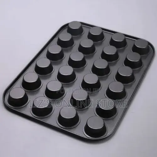 24 Cup Mini Muffin Cake Non-Stick Tray - Black