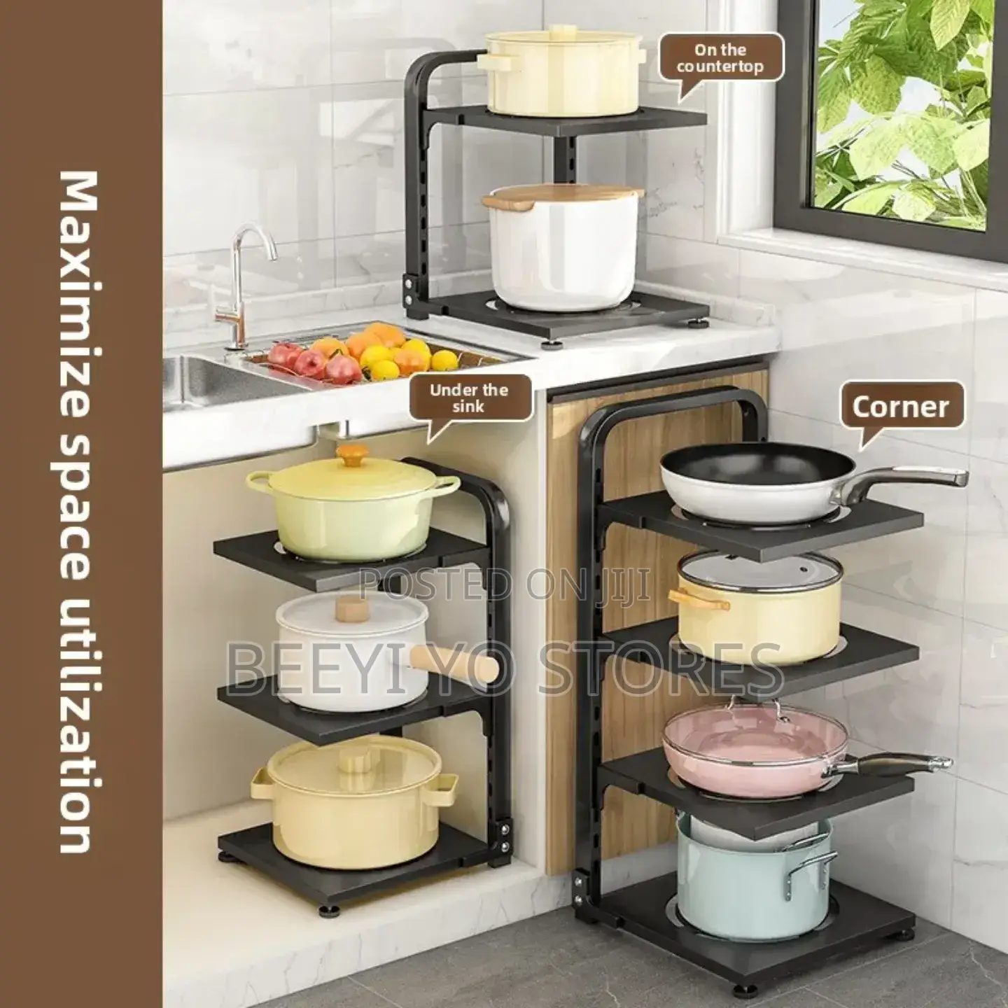 4-Tier Adjustable Kitchen Cookware Organizer