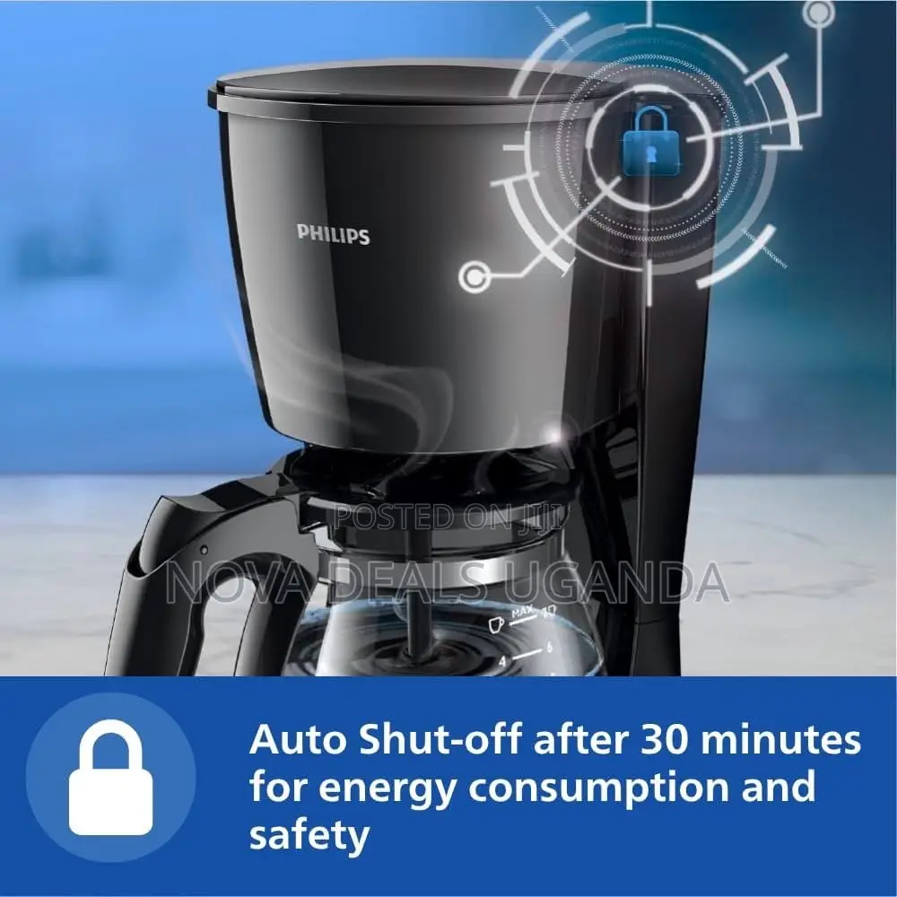 Philips Drip Coffee Maker 0.6 L, Ideal for 2-7 Cups, 750w, Black