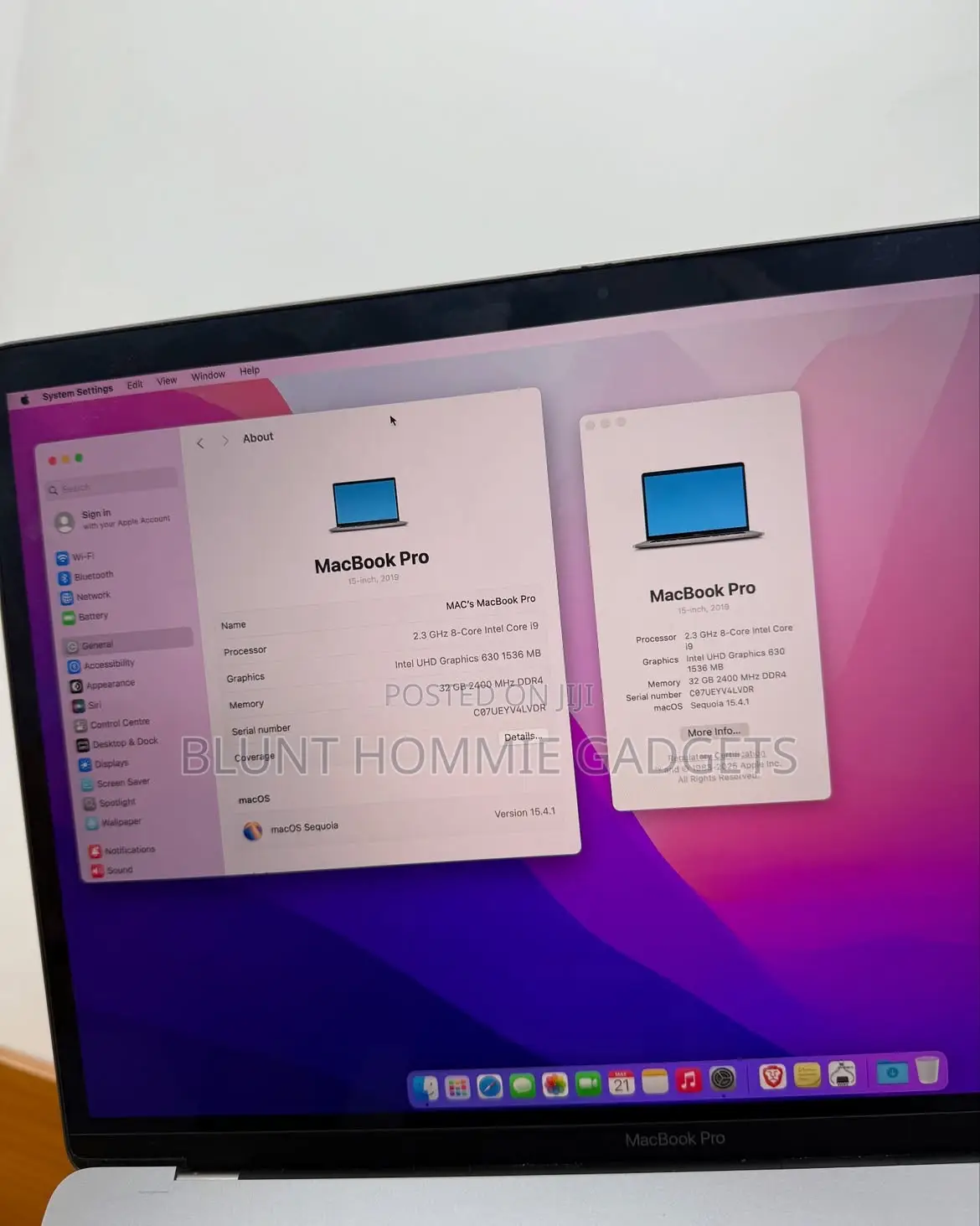 Laptop Apple MacBook Pro 2019 32GB Intel Core i9 SSD 256GB
