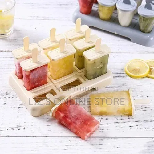 6 Ice Pop Makers, Popsicle Frozen Candy Lolly Ice Cream Moulds Tray