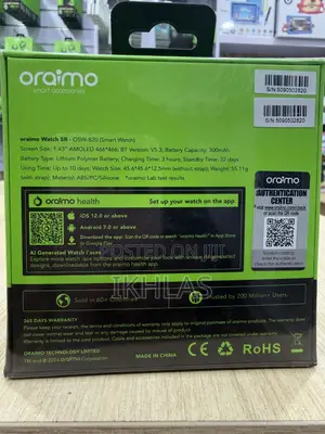 Oraimo Watch 5r Osw-820 Smart Watch Has Vivid Amoled Screen Display
