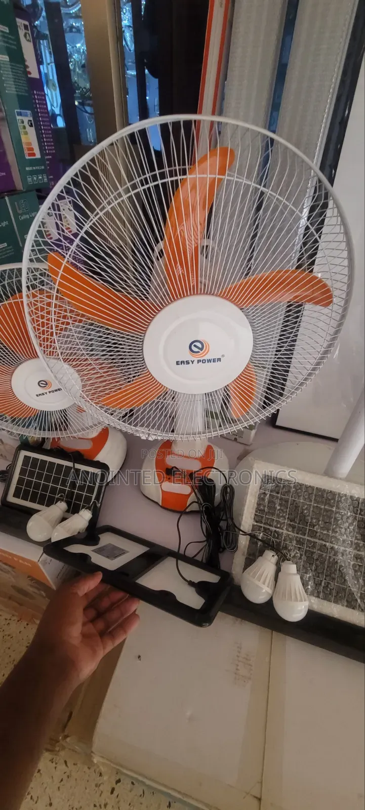Rechargeable Table Fans With 2 Bulbs