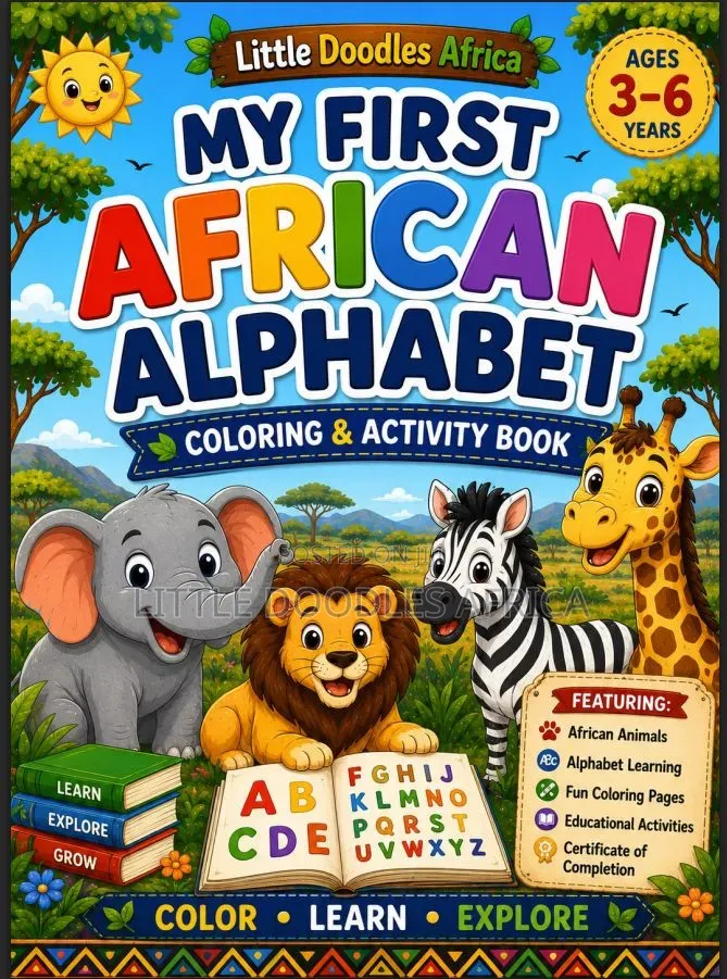 My First African Alphabets Coloring Book (36 Pages)
