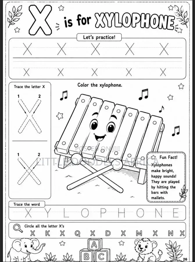 My First African Alphabets Coloring Book (36 Pages)