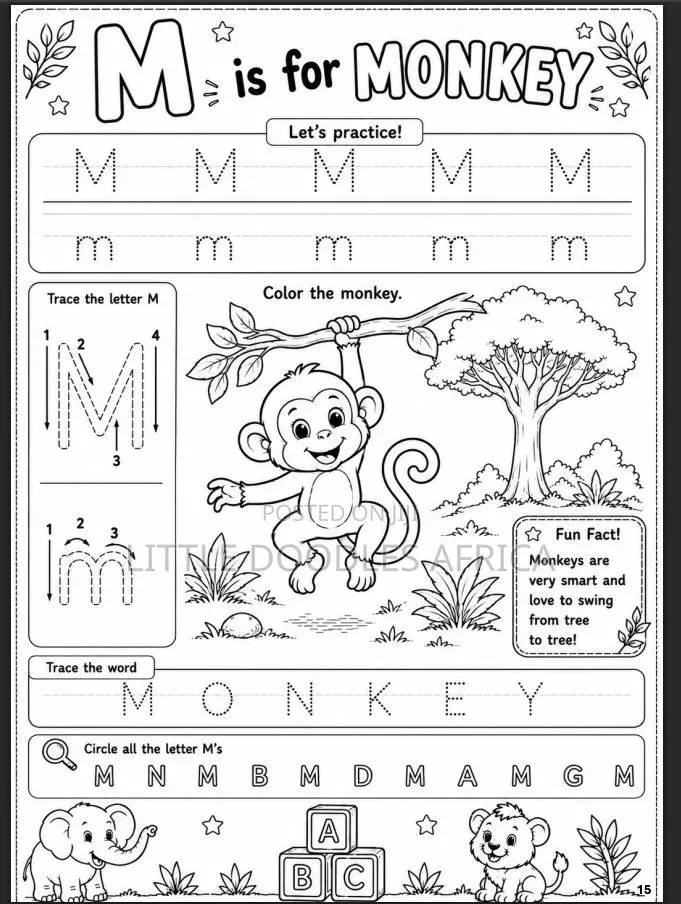 My First African Alphabets Coloring Book (36 Pages)