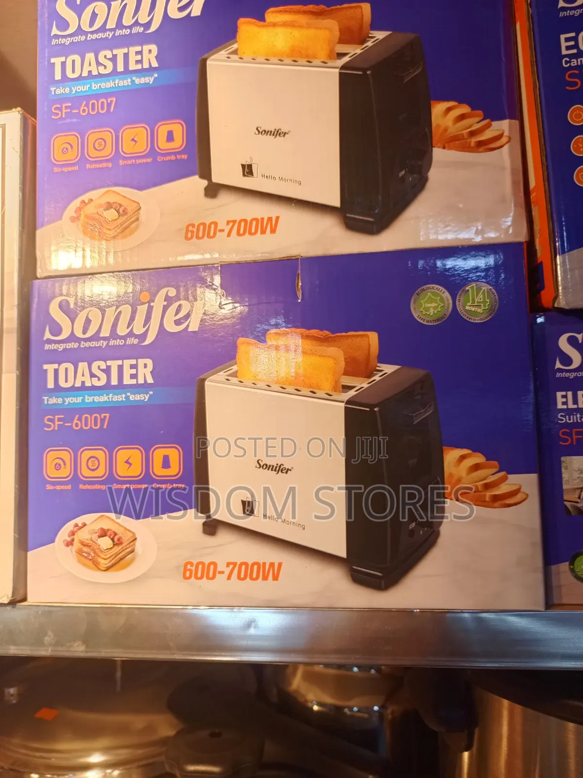 Sonifer Sf-6007, a 2-Slice Electric Bread Toaster.
