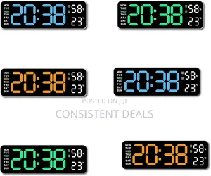 Large Digital Led Wall Clock Temperature Week Date Display