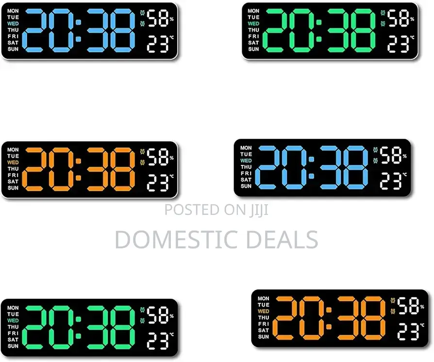 Large Digital Led Wall Clock